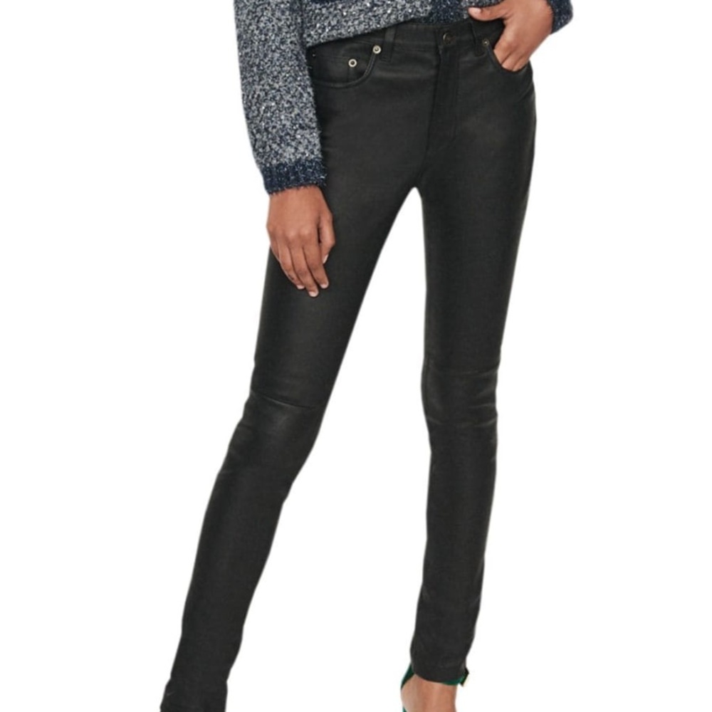MUST GO TODAY Maje Genuine Leather Skinny Trousers